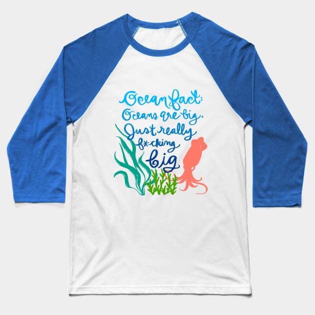 Ocean Fact #1 Baseball T-Shirt by Tides